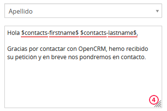 Variables del módulo en el mensaje