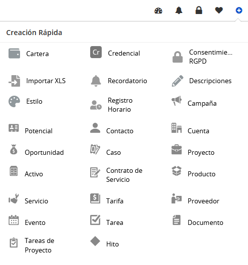 Selección del módulo Oportunidad