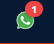 Icono de WhatsApp en la barra superior con mensaje sin leer